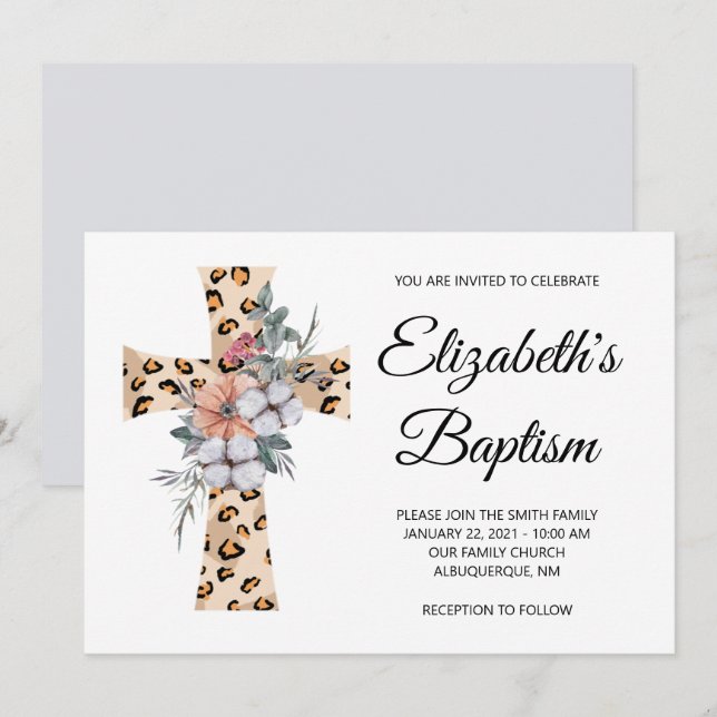 Blütenblättriger Grautaufen Einladung (Vorne/Hinten)