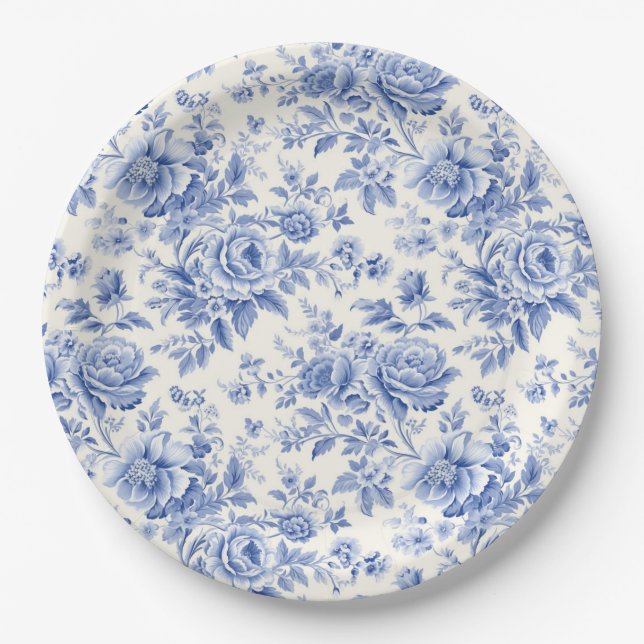 Blütenblau Pappteller (Vorderseite)