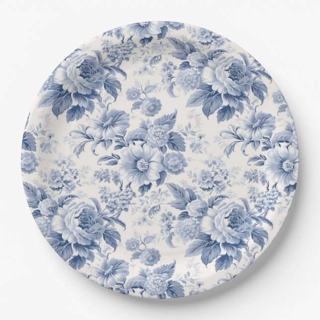 Blütenblau Pappteller (Vorderseite)