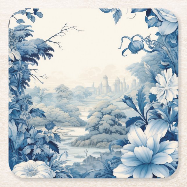 Blütenblau Rechteckiger Pappuntersetzer (Vorderseite)