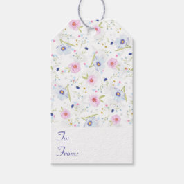 Blütenblau und rosa Blume von und nach Geschenkanhänger
