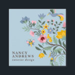 Blütenblauer Blumenstrauß Quadratische Visitenkarte<br><div class="desc">Blütenblauer Blumenstrauß</div>