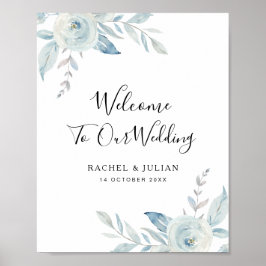 Blütenblauer Hochzeitsstipp Poster