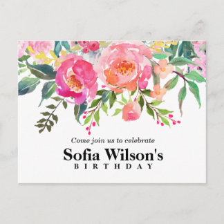 Blütenblume, Blume Geburtstag Postkarte Einladung