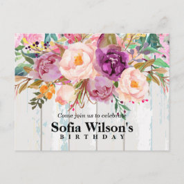 Blütenblume, Blume Geburtstag Postkarte Einladung