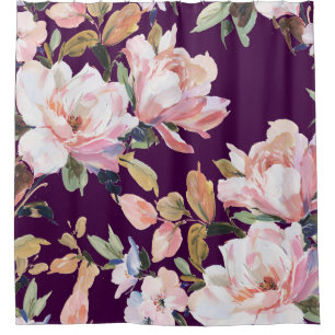 Blütenblume, Blumen, Aquarell, Kunst,v Duschvorhang