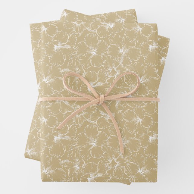 Blütenblume im Hibiskus Geschenkpapier Set (Beispiel)