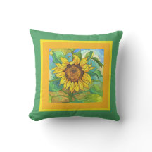 Blütenblume, Jumbo-Sonnenblume auf gelb/grün
