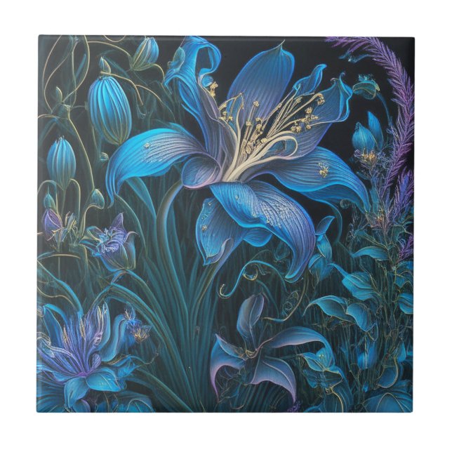 Blütenblume Keramik Tile Fliese (Vorderseite)