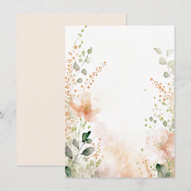 Blütenblume Orangefarbene und pfirsichfarbene Blüt Einladung (Vorne/Hinten)