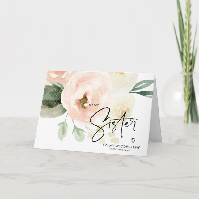 Blütenblume zu meiner Schwester auf meinem Hochzei Karte (Vorderseite)