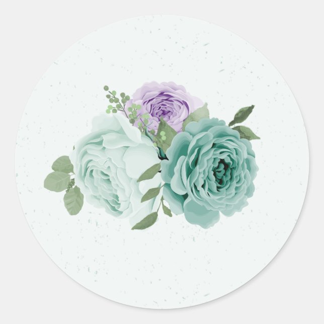 Blütenblumen botanisch runder aufkleber (Vorderseite)