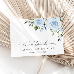 Blütenblumen, Grünpflanzen, Boho, Geburtstag Dankeskarte