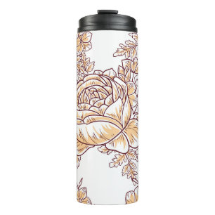 Blütenblüte. Abstrakte elegante nahtlose Muster Thermosbecher