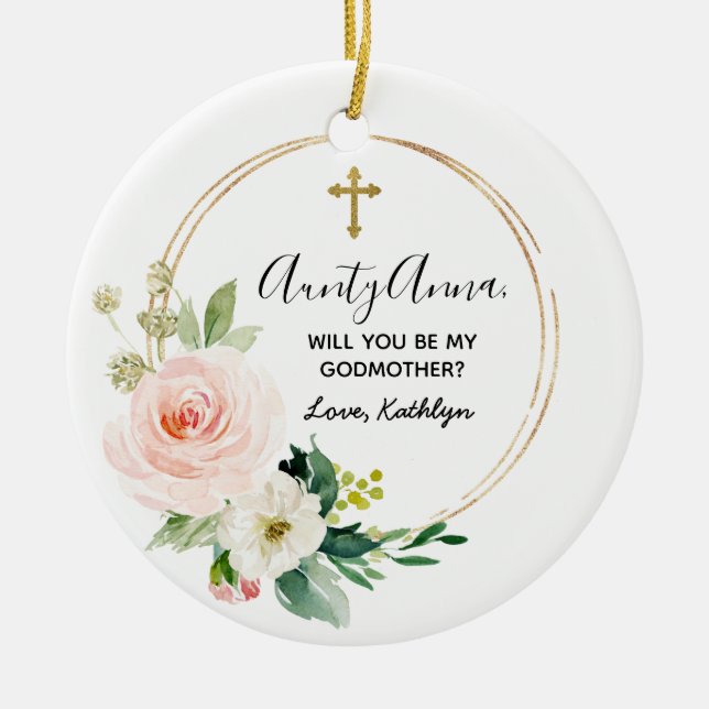 Blütenblüte Personalisiert Werden Sie meine Mutter Keramik Ornament (Vorne)