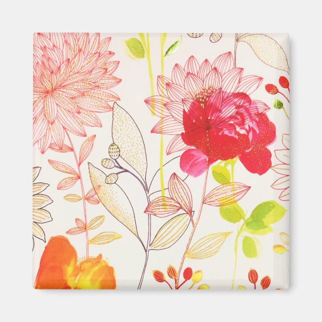 Blütenblüte Rosa Sonnenblumen Magnet (Vorne)