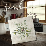 Blütenblüten aus rustikalem Olive & Branchen Fliese<br><div class="desc">Rustikales Olivenbäumen mit Filialen und Blätter in Aquarellfarbe. Mix & match mit anderen Fliesen in diesem gleichen koordinierenden Thema,  um Ihren perfekten Look zu schaffen. 100% Kundenzufriedenheit mit "Zazzle" jeden Tag.</div>