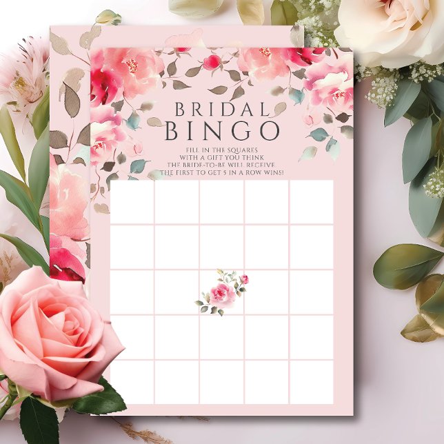 Blütenblüten Brautparty Bingo Spiel Einladung (Von Creator hochgeladen)