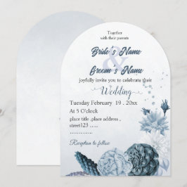 Blütenblüten der Marine botanische Hochzeit Einladung