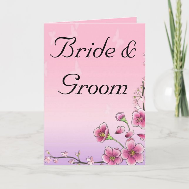 Blütenblüten Whimsical Hochzeit personalisieren Karte (Vorderseite)