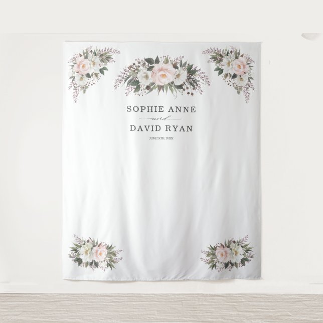 Blütenblütenblume Rose Gold Wedding Foto Prop. Wandteppich (Vorderseite)