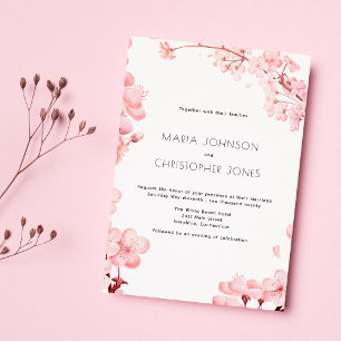 Blütenblütenblüte, einfache Hochzeit der Rosa Kirs Einladung