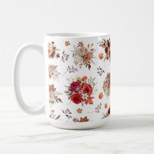 Blütenblütenblütenmuster Herbstmuster Kaffeetasse