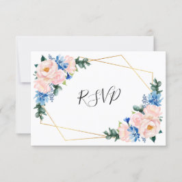 Blütenblütenblütenpink Geometric Floral Wedding RSVP Karte