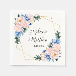 Blütenblütenblütenpink Geometric Floral Wedding Serviette