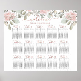 Blütenblütenblütenstaubige Rose Sitzplan Poster