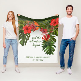 Blütenblütenhochzeit in tropischer Brise Fleecedecke