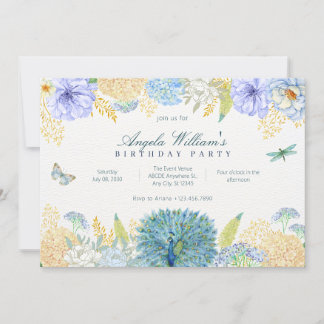 Blütenblütenschmetterling Geburtstag Einladung