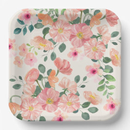 Blütenblütenschwule Mädchen-Babydusche Pappteller