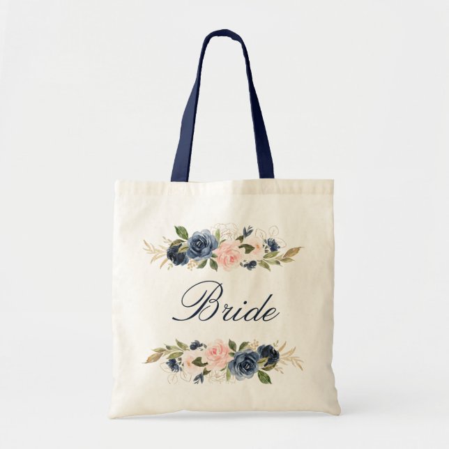 Blütenbrauerei mit Navy und Rosa Tragetasche (Vorne)