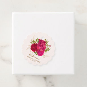 Blütenbraun in Rose und Brautparty mit goldenem Bl Geschenkanhänger
