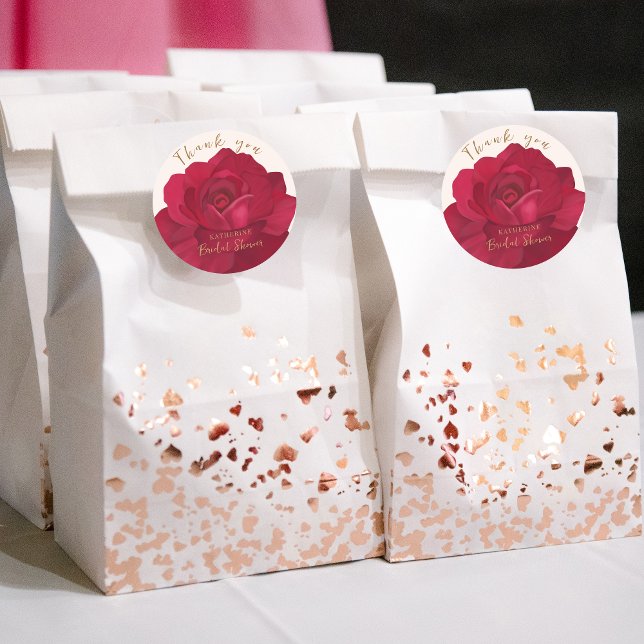 Blütenbraun in Rose und Brautparty mit goldenem Bl Runder Aufkleber (Von Creator hochgeladen)