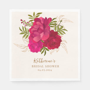 Blütenbraun in Rose und Brautparty mit goldenem Bl Serviette