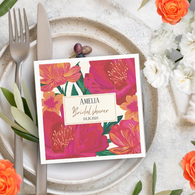 Blütenbraun mit blühendem Brautparty Tischdekor Serviette (Von Creator hochgeladen)