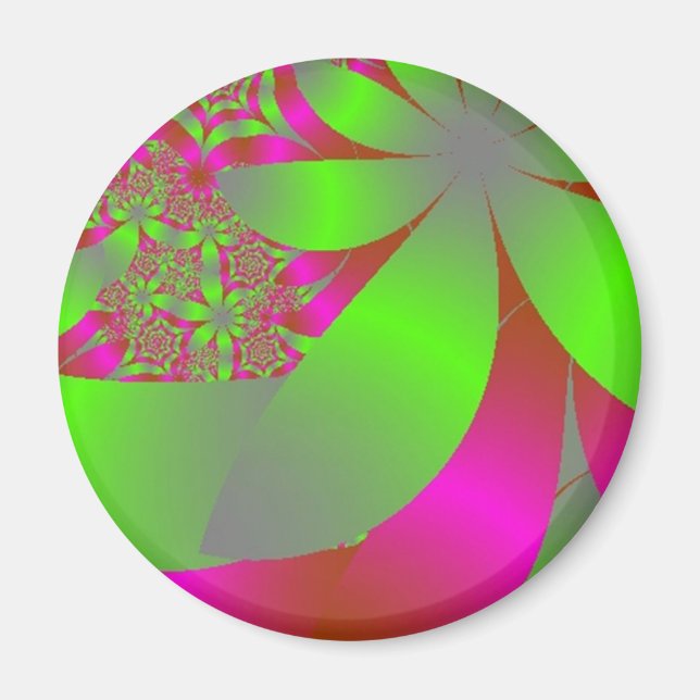 Blütenbraun, rosa und grün magnet (Vorne)