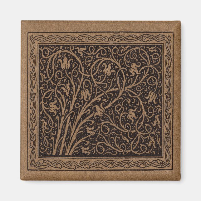 Blütenbraun und schwarzer Swirlin Magnet (Vorne)