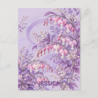 Blutende Herzblumen individuell Feiertagspostkarte