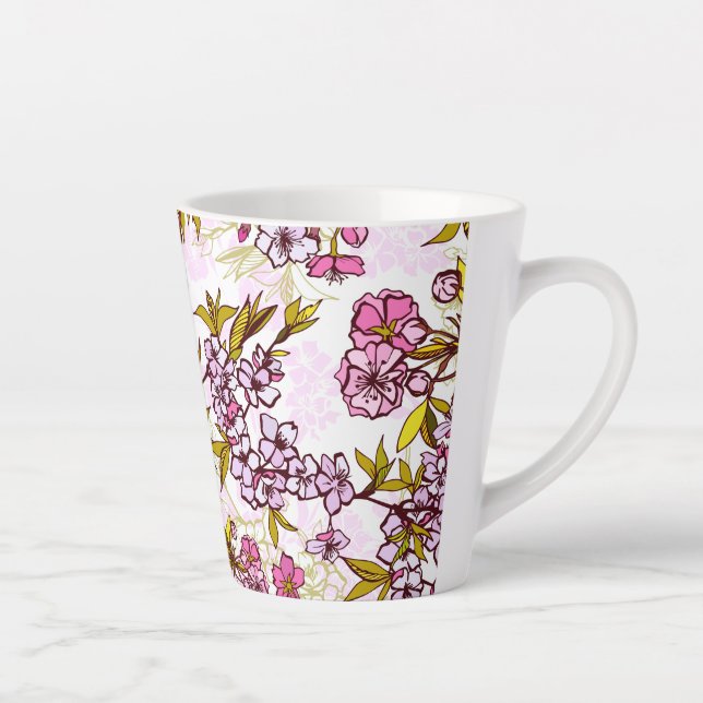 Blutende Kirschblütenmuster  Milchtasse (Rechts)