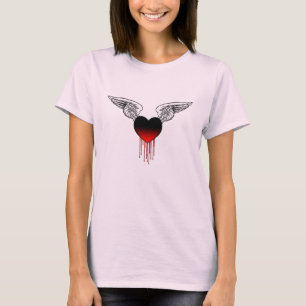 Blutendes Herz mit Flügel-T - Shirt