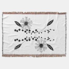 Blütendesign in Schwarz und Weiß Decke