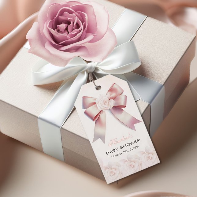 Blütendusche aus Pink Bow Geschenkanhänger (Von Creator hochgeladen)