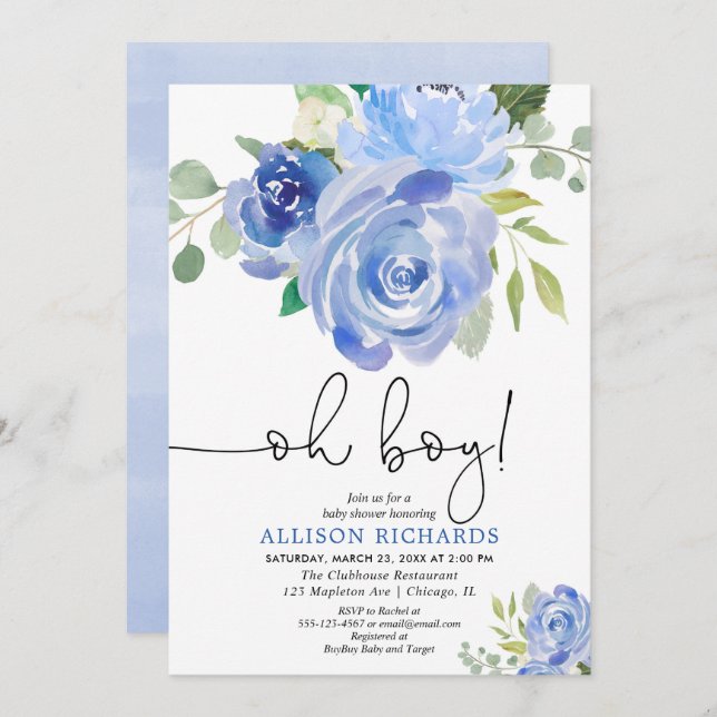 Blütendusche Einladung (Vorne/Hinten)