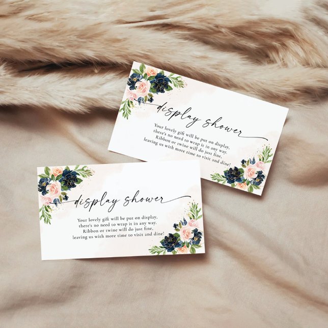 Blütendusche in Navy und Blush Pink Begleitkarte (Von Creator hochgeladen)