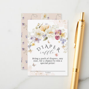 Blütendusche Wildblume Rustikales Windelwaschgerät Begleitkarte