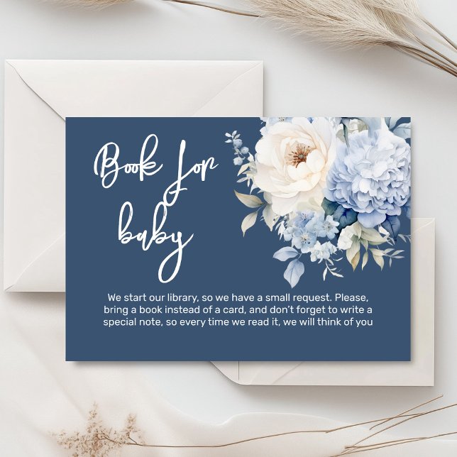 Blütenduschkarte Begleitkarte (Dusty blue and beige watercolor peonies floral baby shower invitation, gender neutral)