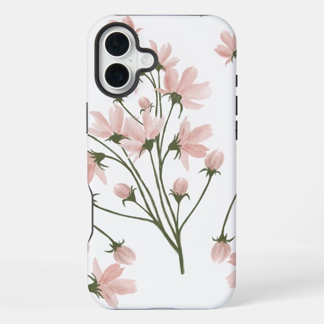 Blütenelegantes Blumenmuster iPhone 16 Plus Hülle (Rückseite)